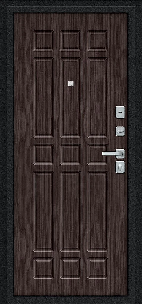 Фото Входная дверь Мило МФ/BChrome Букле черное/Wenge Melinga BR6203 внутренняя сторона